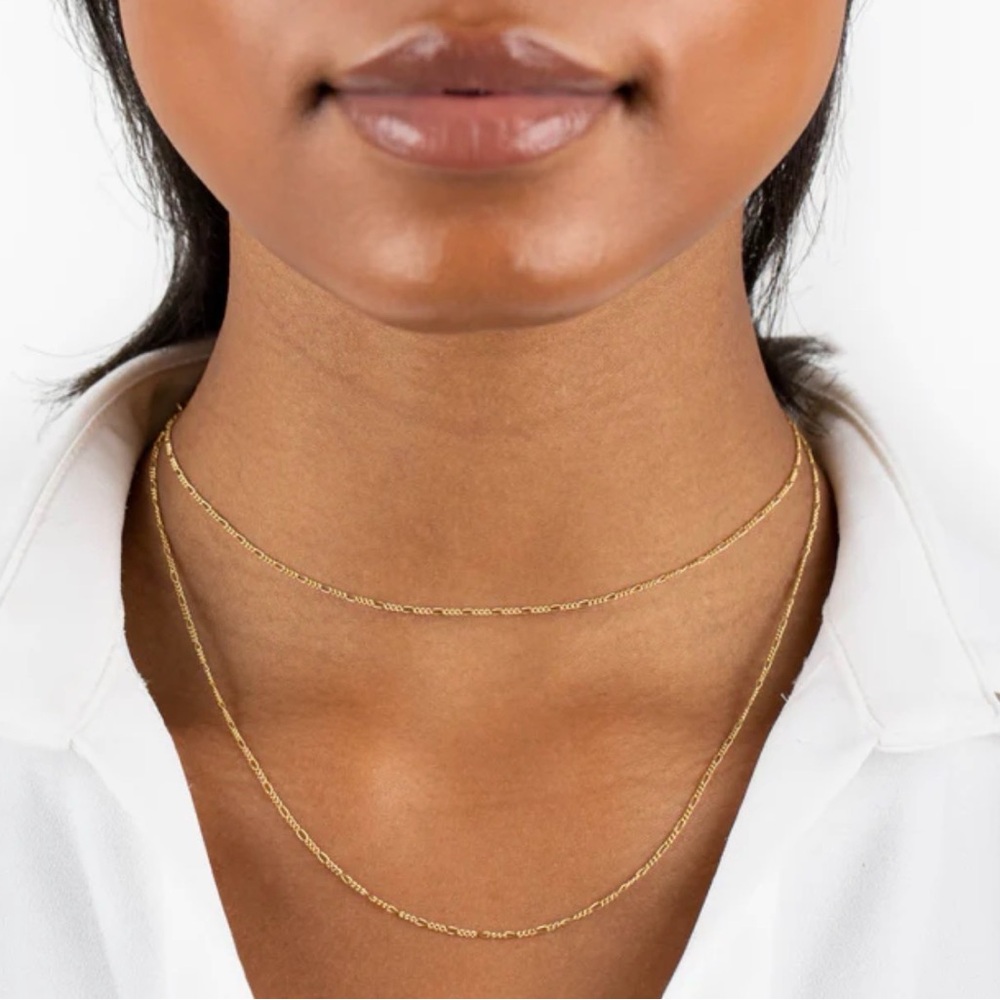 ADINA EDEN 14K Gold Plated Baby Figaro Necklace